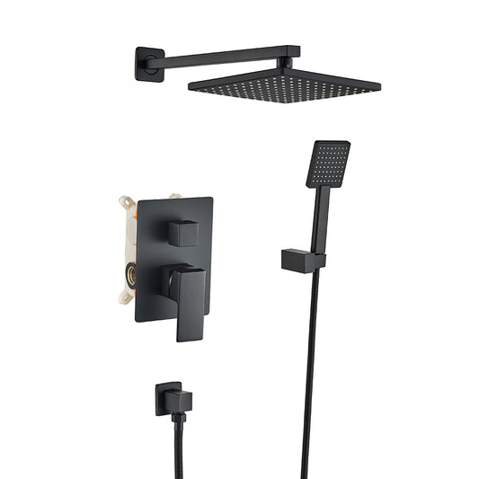 MILANO METRO PLUS 2 WAY CONCEALED BATH SHOWER MIXER COMPLETE SET MATT BLACK