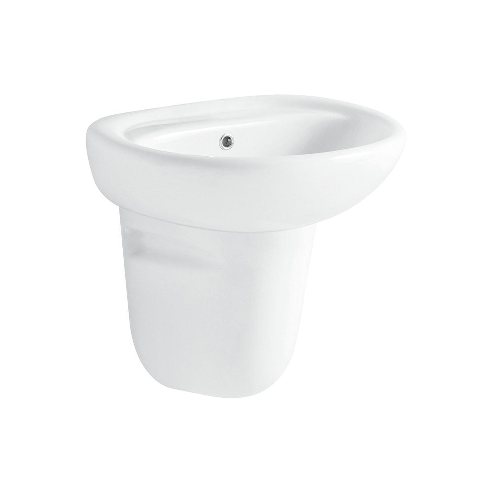 WALL HUNG WASH BASIN WITH PEDESTAL 207A WHITE (MILANO)