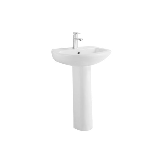 MILANO WASH BASIN W/PEDESTAL 189 R WHITE